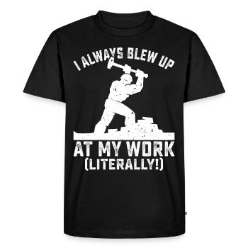 Funny day of house demolition, which I saw at my - Men's Premium Organic T-Shirt - black - Front - Nico (187cm)