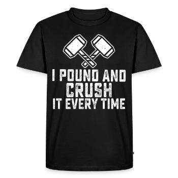 Drôle de démolition de maison jour je pilonne tout le monde - T-shirt Premium bio Homme - noir - Devant - Nico (187cm)