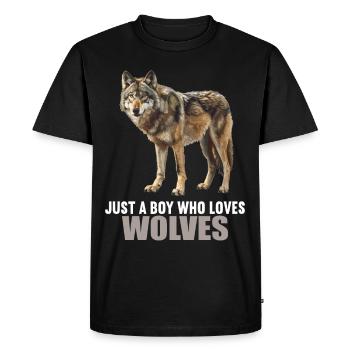Loups Loup - T-shirt Premium bio Homme - noir - Devant - Nico (187cm)