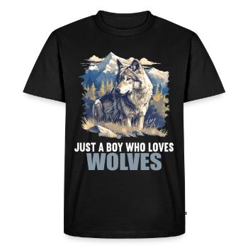 Loups Loup - T-shirt Premium bio Homme - noir - Devant - Nico (187cm)