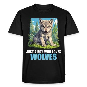 Loups Loup - T-shirt Premium bio Homme - noir - Devant - Nico (187cm)
