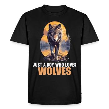 Loups Loup - T-shirt Premium bio Homme - noir - Devant - Nico (187cm)