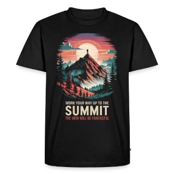 Montez jusqu’au sommet, la vue sera - T-shirt Premium bio Homme - noir - Devant - Nico (187cm)