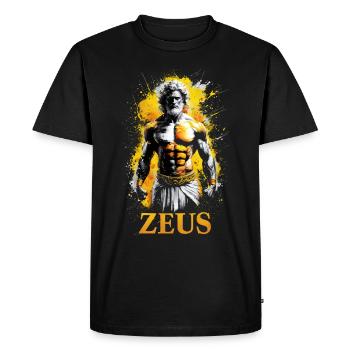 Zeus Dieu, mythologie grecque - T-shirt Premium bio Homme - noir - Devant - Nico (187cm)