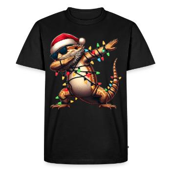 Polka Dot Bearded Dragon Lizard Sunglasses Cute - Men's Premium Organic T-Shirt - black - Front - Nico (187cm)