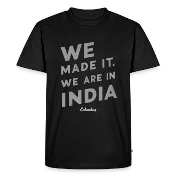 Christophe Colomb, nous l’avons fait. Nous sommes en Inde - T-shirt Premium bio Homme - noir - Devant - Nico (187cm)