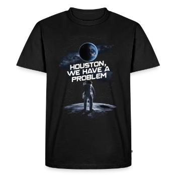 Houston we have a problem Astronaut Spaceman - Men's Premium Organic T-Shirt - black - Front - Nico (187cm)