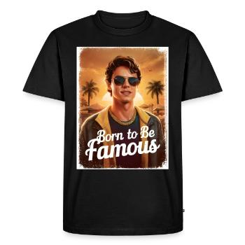 Né pour être un garçon célèbre - T-shirt Premium bio Homme - noir - Devant - Nico (187cm)