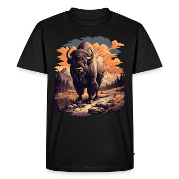 Bisons Bison - Men's Premium Organic T-Shirt - black - Front - Nico (187cm)