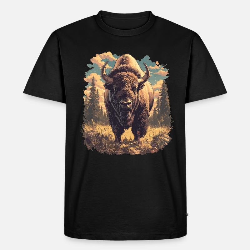 Bisons Bison - Männer Premium Bio T-Shirt - Schwarz