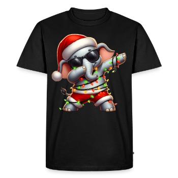 Polka Dot Elephant Sunglasses Cute Christmas - Men's Premium Organic T-Shirt - black - Front - Nico (187cm)
