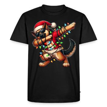 Polka Dot German Shepherd Sunglasses Niedlic - Men's Premium Organic T-Shirt - black - Front - Nico (187cm)