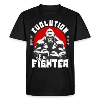 Evolution D’un Boxeur Combattant Gorille Singe Boxer - T-shirt Premium bio Homme - noir - Devant - Nico (187cm)