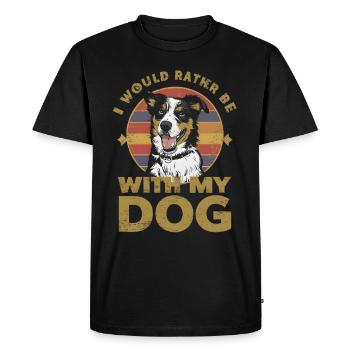 Je préfère être avec mon chien - T-shirt Premium bio Homme - noir - Devant - Nico (187cm)