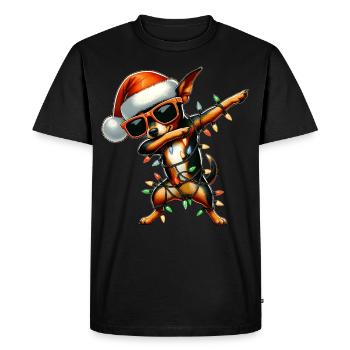 Dabbing Miniature Pinscher Dog Sunglasses - Men's Premium Organic T-Shirt - black - Front - Nico (187cm)