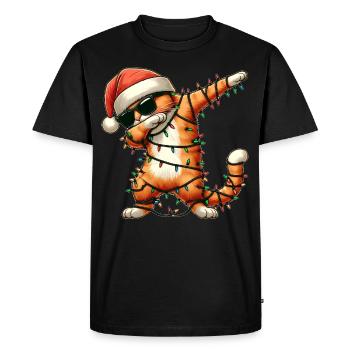 Lunettes de soleil Polka Dot Orange Cat Tabby Cat Jamais - T-shirt Premium bio Homme - noir - Devant - Nico (187cm)