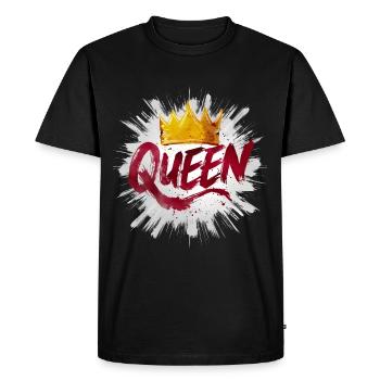 Reine avec diadème - T-shirt Premium bio Homme - noir - Devant - Nico (187cm)