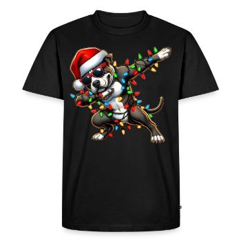 Polka Dot Pitbull Pittie Sunglasses Cute Weih - Men's Premium Organic T-Shirt - black - Front - Nico (187cm)