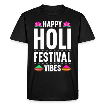 Holi India Holi Festival Happy Holi Fest - Men's Premium Organic T-Shirt - black - Front - Nico (187cm)