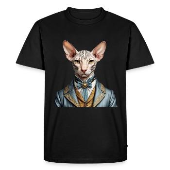 Sphynx élégant - T-shirt Premium bio Homme - noir - Devant - Nico (187cm)