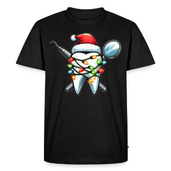 Dentist Dental Assistant Hygiene Santa Hat - Men's Premium Organic T-Shirt - black - Front - Nico (187cm)