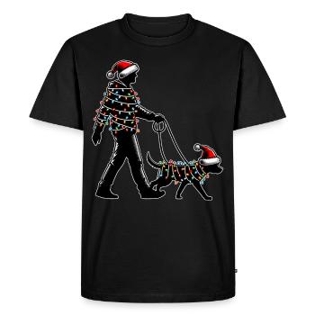 Dog Sitter Dog Walker Dog Sitter Santa Hat - Men's Premium Organic T-Shirt - black - Front - Nico (187cm)
