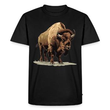 Bisons Bison - Men's Premium Organic T-Shirt - black - Front - Nico (187cm)