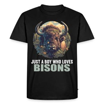 Bisons Bison - Men's Premium Organic T-Shirt - black - Front - Nico (187cm)