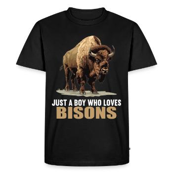 Bisons Bison - Men's Premium Organic T-Shirt - black - Front - Nico (187cm)