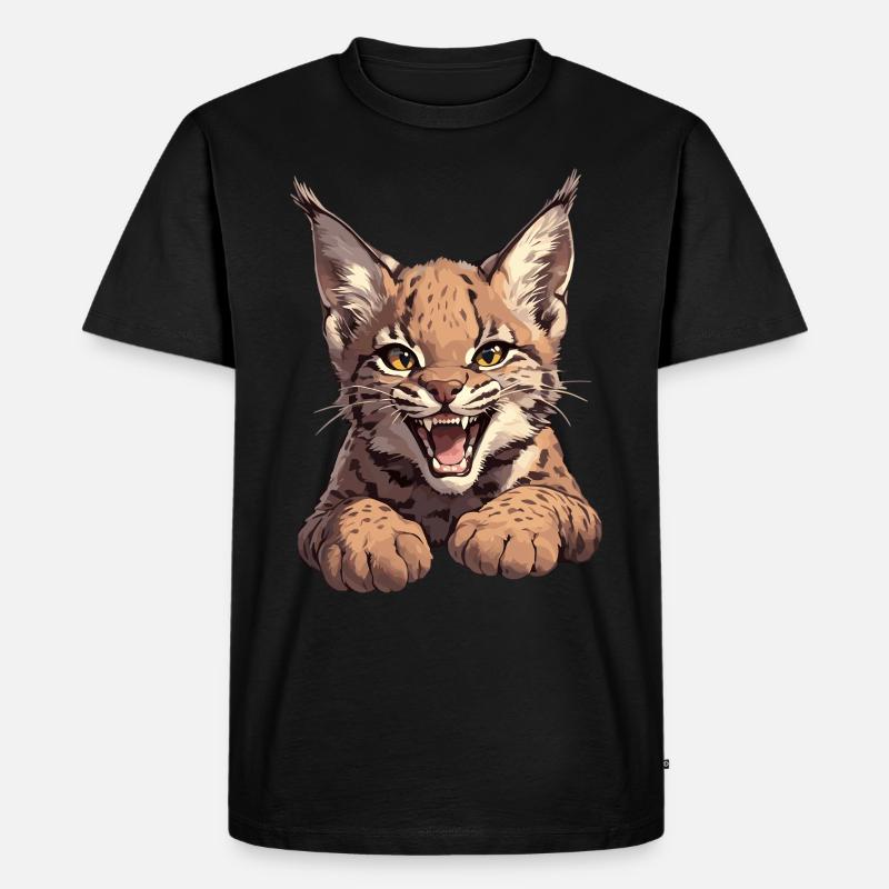 Bobcats Rotluchse Rotluchs Luchs - Männer Premium Bio T-Shirt - Schwarz