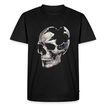 Crâne détruit - T-shirt Premium bio Homme - noir - Devant - Nico (187cm)