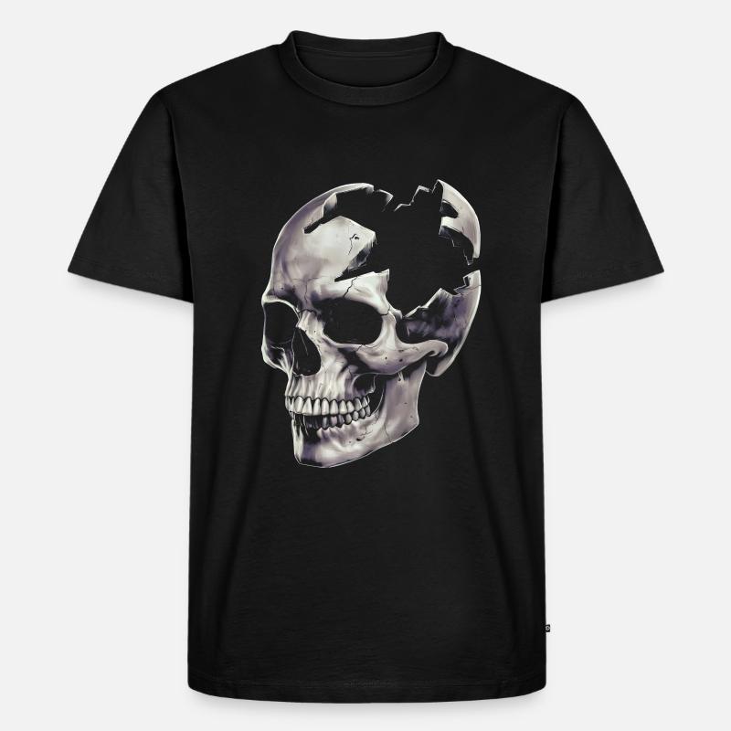 Zerstörter Schädel - Männer Premium Bio T-Shirt - Schwarz