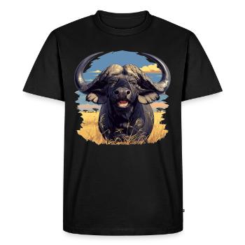 Buffles Buffalo Büffel - T-shirt Premium bio Homme - noir - Devant - Nico (187cm)