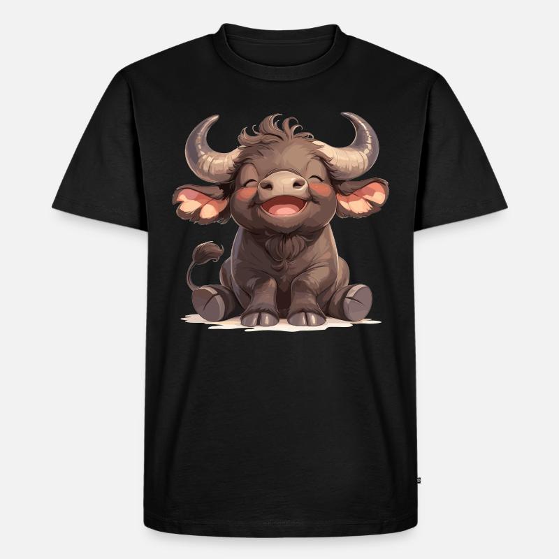 Buffalos Buffalo Büffel - Männer Premium Bio T-Shirt - Schwarz