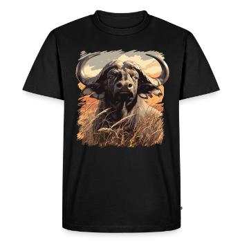 Buffles Buffalo Büffel - T-shirt Premium bio Homme - noir - Devant - Nico (187cm)
