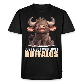 Buffles Buffalo Büffel - T-shirt Premium bio Homme - noir - Devant - Nico (187cm)