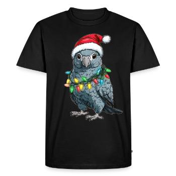 Mignon Perroquet gris africain africain fille de Noël - T-shirt Premium bio Homme - noir - Devant - Nico (187cm)