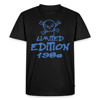 Edition Limitée 1980 Anniversaire Né 1980 - T-shirt Premium bio Homme - noir - Devant - Nico (187cm)