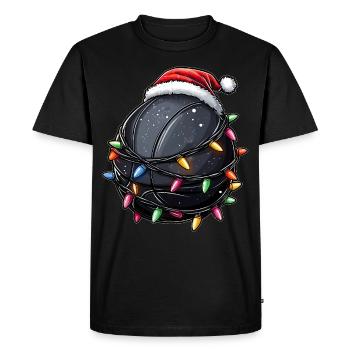 Chapeau de Père Noël de basket-ball noir - T-shirt Premium bio Homme - noir - Devant - Nico (187cm)