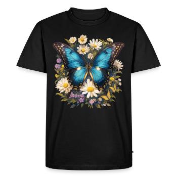 papillon papillons papillon papillon - T-shirt Premium bio Homme - noir - Devant - Nico (187cm)