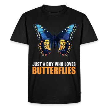 papillon papillons papillon papillon - T-shirt Premium bio Homme - noir - Devant - Nico (187cm)