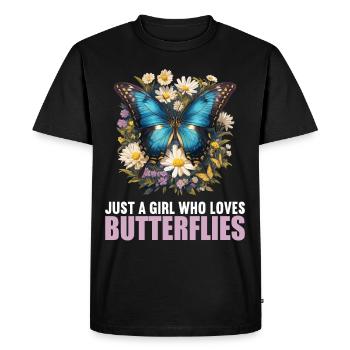 papillon papillons papillon papillon - T-shirt Premium bio Homme - noir - Devant - Nico (187cm)