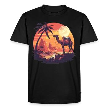 Chameau Kamele Kamel - T-shirt Premium bio Homme - noir - Devant - Nico (187cm)