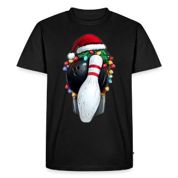 Bowling melon chapeau de Noël Noël - T-shirt Premium bio Homme - noir - Devant - Nico (187cm)