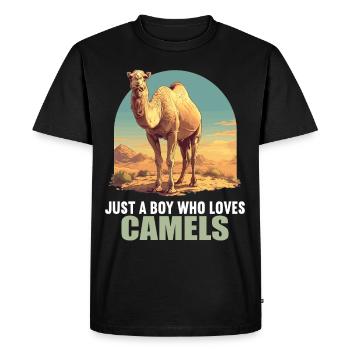 Chameau Kamele Kamel - T-shirt Premium bio Homme - noir - Devant - Nico (187cm)
