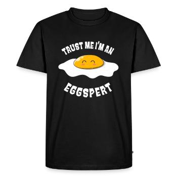 Expert Fried Egg Funny Eggs Pun - Men's Premium Organic T-Shirt - black - Front - Nico (187cm)