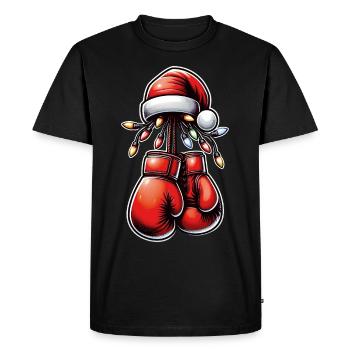 Boxer Gants de Boxe Chapeau de Noël Noël - T-shirt Premium bio Homme - noir - Devant - Nico (187cm)