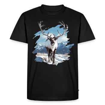 Caribou Karibus Karibu - T-shirt Premium bio Homme - noir - Devant - Nico (187cm)