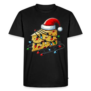 Cheese Gouda Feta Cheddar Santa Hat Xmas - Men's Premium Organic T-Shirt - black - Front - Nico (187cm)