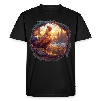 Coq Coqs Coq - T-shirt Premium bio Homme - noir - Devant - Nico (187cm)